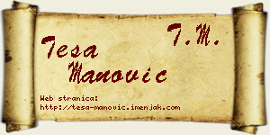 Teša Manović vizit kartica